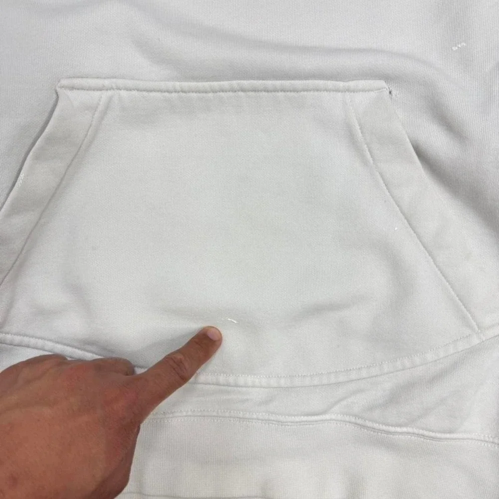 Vintage 90s Nike White‎ Hoodie with embroidered swoosh Size XL